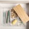 Martha Stewart Brody Clear Plastic Storage Organizer Bins W/ Light Natural Paulownia Wood Lid, Med 7.5in x 3in, 3PK BE-PB4516-3WD-CL-NT-MS - alternate 6